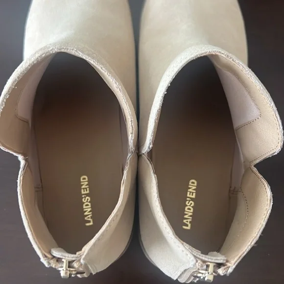 Lands End Cream Suede Ankle Boots - Picture 4 of 5